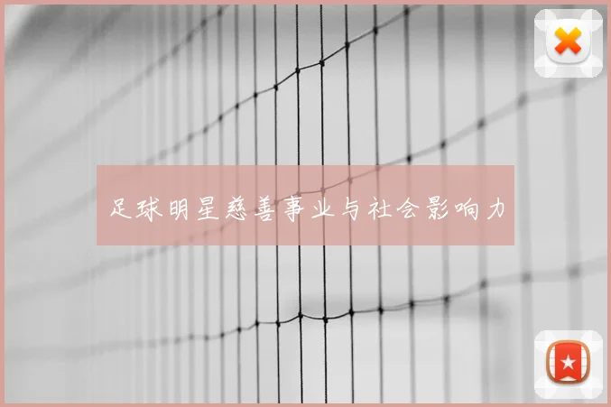 足球明星慈善事业与社会影响力